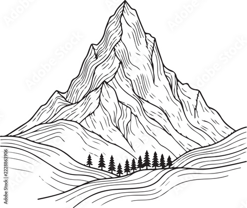 vector illustration of mountain landscape