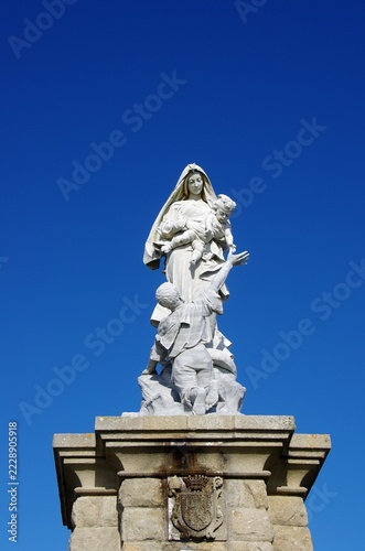 Statue at the Pointe du Raz in Brittany in France, Europe