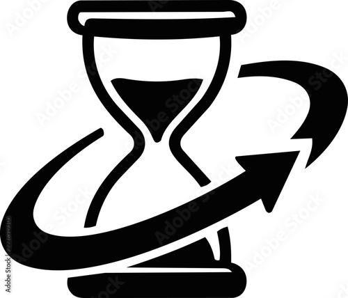 Hourglass with Orbital Arrow and Motion Trail