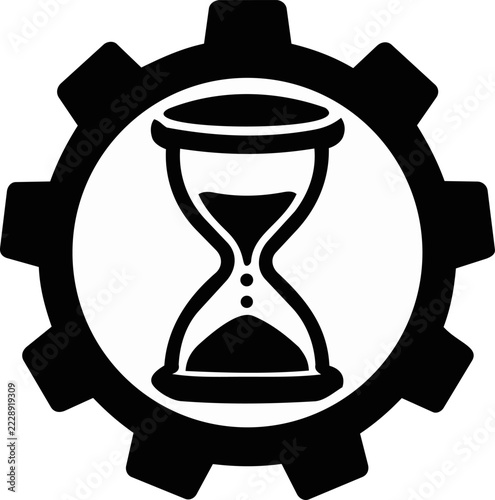 Hourglass Inside Gear Cog Symbol