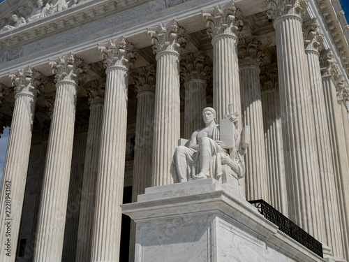 View of the U.S. Supreme Court building's Corinthian column facade