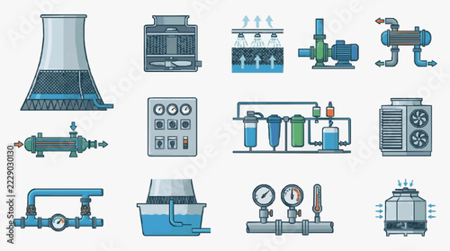 Comprehensive HVAC and Water Filtration System Components Infographic