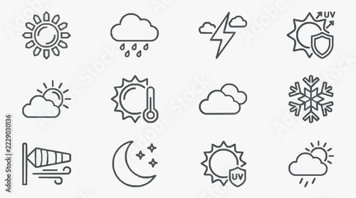 Weather Icons Set for Applications and Presentations