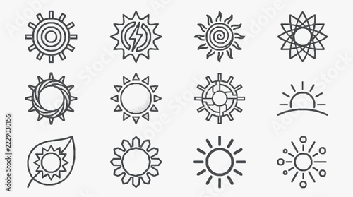 Creative Sun and Weather Symbols Collection for Design Projects
