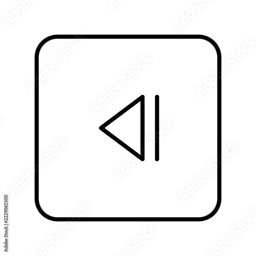 Previous Track Button Outline Icon for Audio and Video Player Control