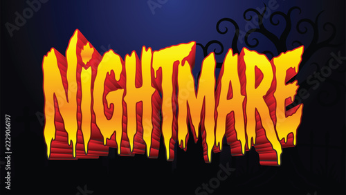 Halloween text effect horror and scary text style with the word 