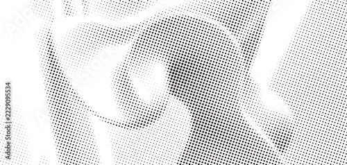 Abstract Halftone Wave Pattern with Curved Dot Texture