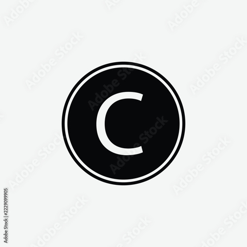 Copyright icon vector logo design template