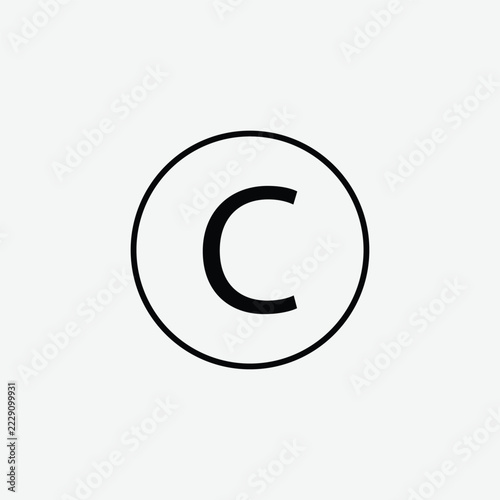 Copyright icon vector logo design template