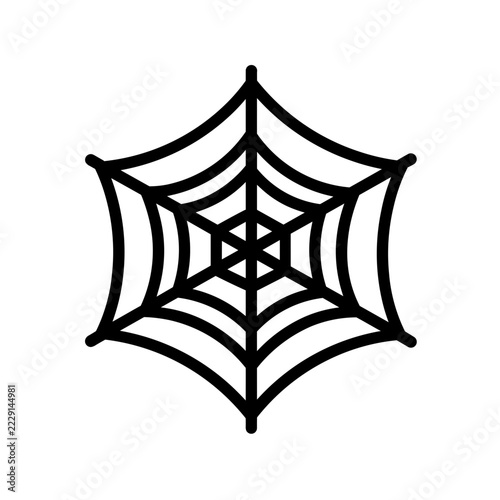 Minimalist spider web Halloween vector icon