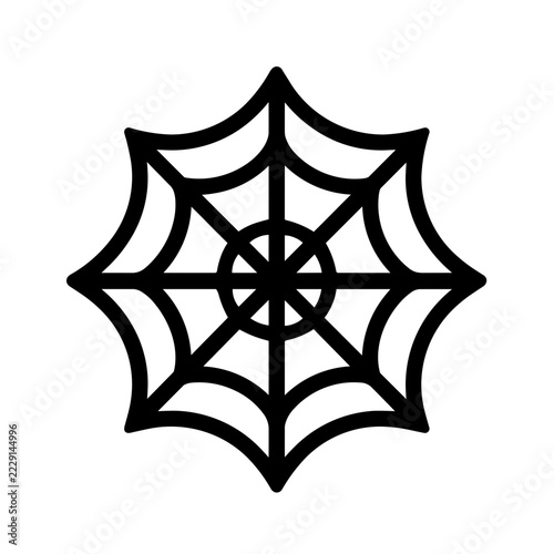Minimalist spider web Halloween vector icon