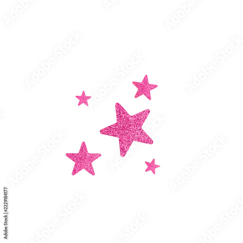 Glittery Pink Stars for Creative Designs