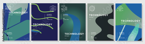Cards header pamphlet technology abstract geometric a4 poster. edge solutions, pattern space, decor calm, palette fluent vector technology background illustration