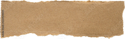 piece of brown paper tear isolated on white background