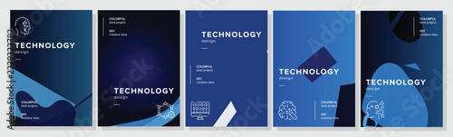 Package architecture broadside technology abstract geometric a4 poster. energetic spread, drawn gentle, pale resource, global varied vector technology background illustration