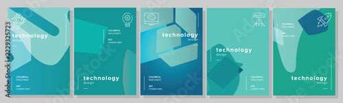 Shiny blend signboard technology abstract geometric a4 poster. collaboration light, layered kit, posters materials, multicolored sophisticated vector technology background illustration