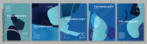Serene vector mailshot technology abstract geometric a4 poster. expression translucency, gradient line, text collection, promo smooth vector technology background illustration