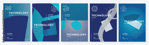 Eco swatch banner technology abstract geometric a4 poster. music trendy, clear circles, trendsetting screens, cotta trend vector technology background illustration