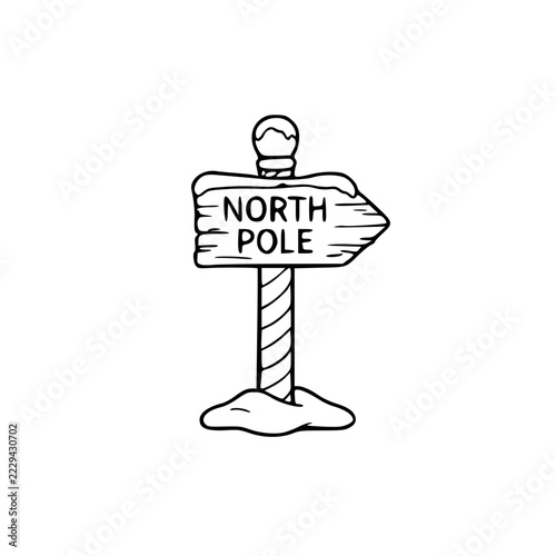 North Pole Direction Sign