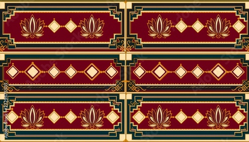 Seamless vector background inspired by Nepalese ornamental borders