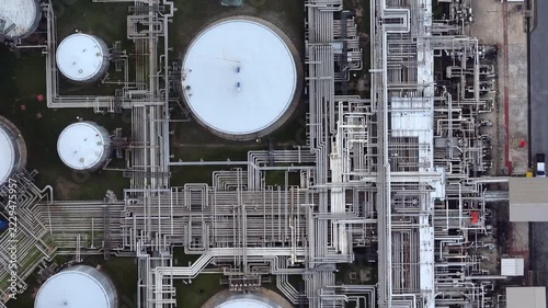 Oil and Gas refinery petrochemical plant industrial, Aerial view oil refinery, Refinery plant, Refinery factory.