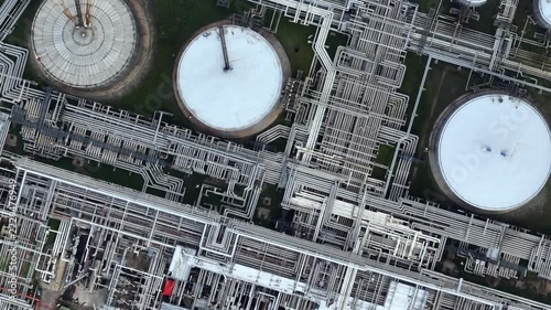 Oil and Gas refinery petrochemical plant industrial, Aerial view oil refinery, Refinery plant, Refinery factory.