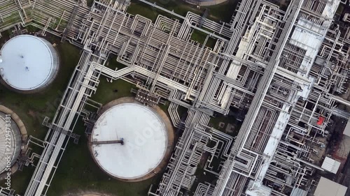 Oil and Gas refinery petrochemical plant industrial, Aerial view oil refinery, Refinery plant, Refinery factory.