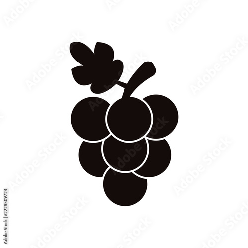 Fresh Grape Bunch Silhouette Icon