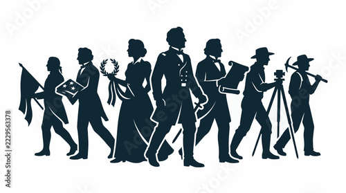 International Education Day Vector Illustration, Diverse Students and People Walking with Books and Art Palette, Lifelong Global Learning Concept