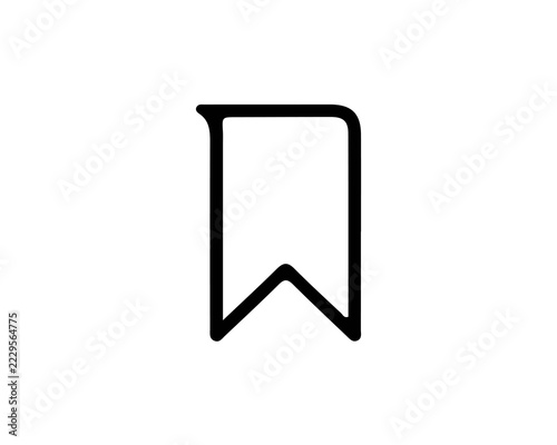 Black outline bookmark icon isolated on white background for digital user interface