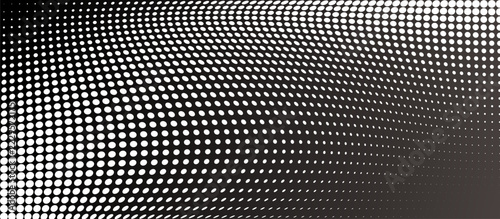 Abstract black and white halftone wave pattern background vector illustration