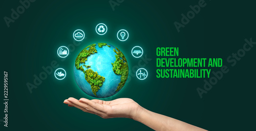Green Development and Sustainability. Climate conference 2026 concept background.