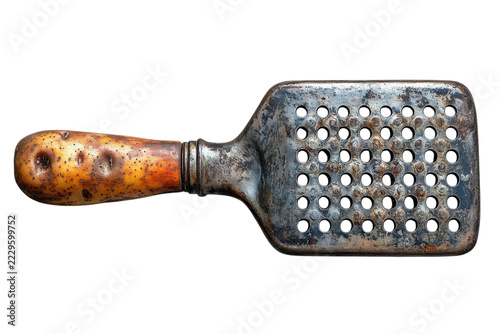 A real image of a potato masher isolated on white background for product catalog, ecommerce, advertising and commercial design projects