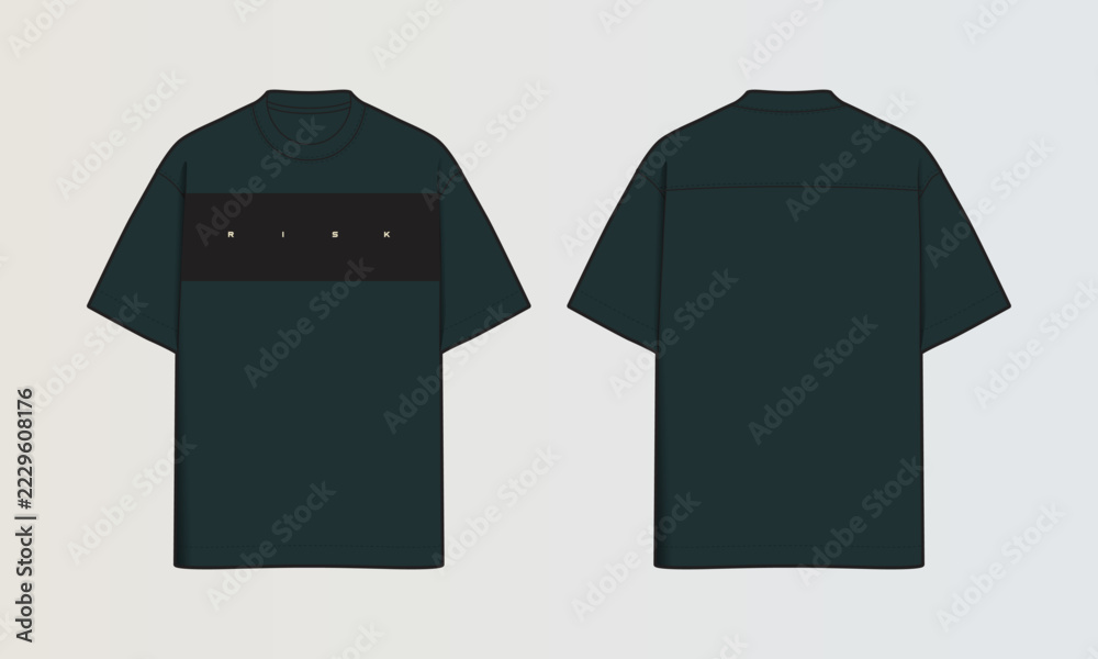 Naklejka premium Modern Cut and Sew T-Shirt Collection with Panel Patterns and Graphic Designs