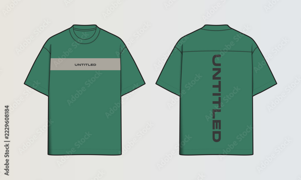 Naklejka premium Modern Cut and Sew T-Shirt Collection with Panel Patterns and Graphic Designs