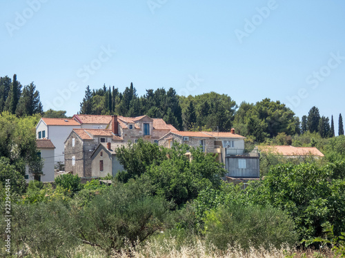 Island Prvic in Croatia, Dalmatia near Sibenik and Vodice with its old architecture and waterfront.