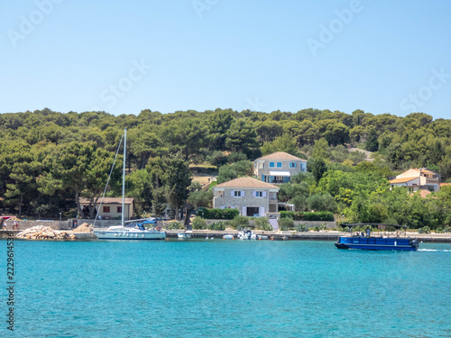 Island Prvic in Croatia, Dalmatia near Sibenik and Vodice with its old architecture and waterfront.
