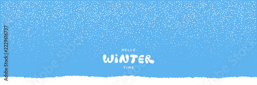 Obraz na plátně Winter falling snow background 1:3 rectangle