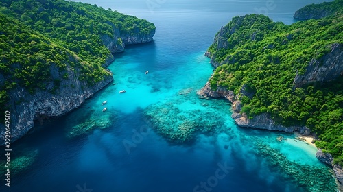 Tropical bay landscape
