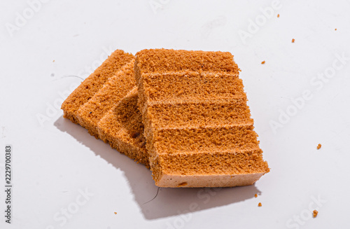 apple pastila or airy sponge cake pastry on a white background