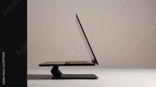 Matte Black Aluminum Vertical Laptop Stand Profile Architecture
