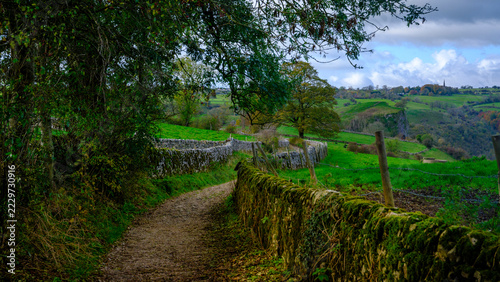 Country lane near Wetton towards Thor's Cave, Peak District National Park