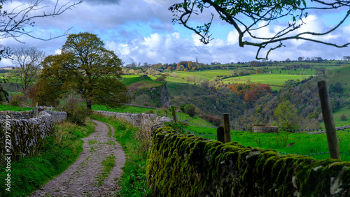 Country lane near Wetton towards Thor's Cave, Peak District National Park