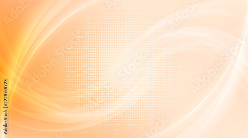 Abstract soft orange background with flowing wavy lines and halftone pattern elements
