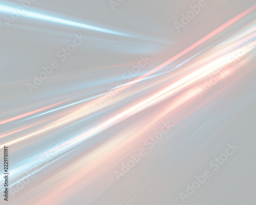 Obraz na plátně Dynamic streaks of light move swiftly across a dark background