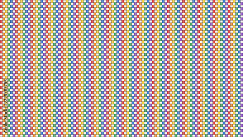Seamless charpai nawar weave pattern with rainbow color tapes and white cross tapes