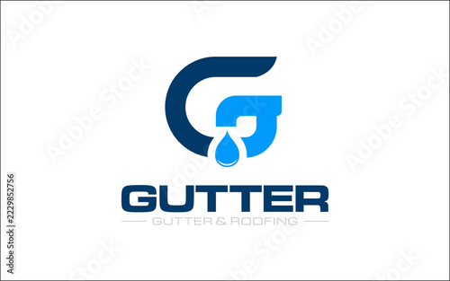 Illustration graphic vector of gutters and roofing services logo design template