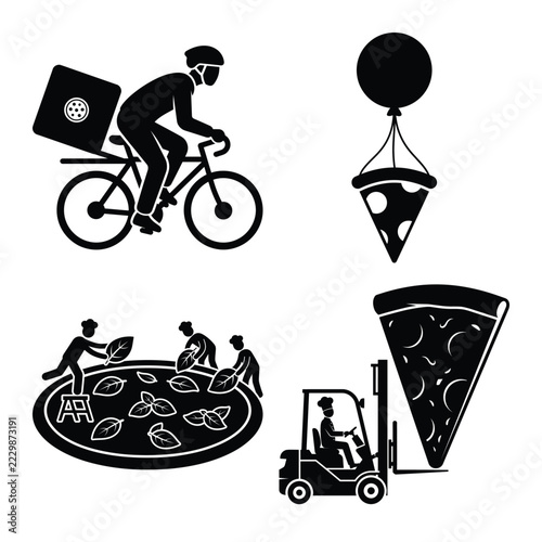 Unconventional pizza logistics and herb harvesting concepts.