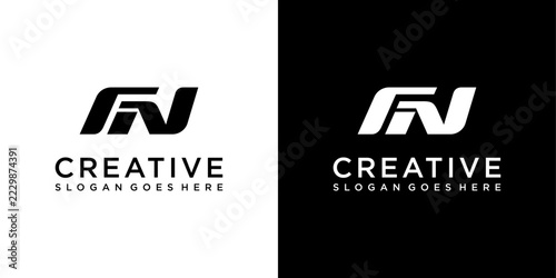 FN or NF initial letter logo design vector concept