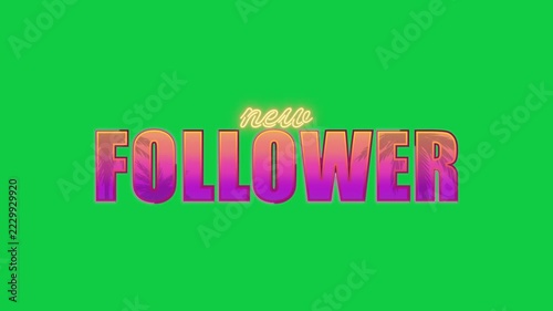 Miami 80s New Follower Stream Alert on Green Screen Background